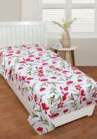 HOME KART 140 TC Microfiber Single 3D Printed Bedsheet  (Pack of 1, Pink