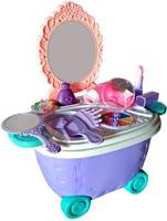 Toyshine New Bucket Cum Trolley Beauty Play Cart Pretend Play Set Toy { Purple }