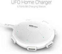 Portronics UFO Home Charger, POR 343 8 A Mobile Charger with Detachable Cable (White, Cable Included)