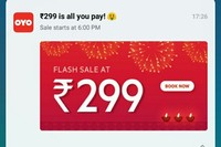 Oyo Rooms : Flash Sale At 6 Pm Book Rooms @ 299 ( Code : FLASH299)