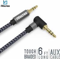 79% Off : iVoltaa 3.5mm Braided Aux (Auxiliary) Audio Cable - 6 Feet (1.8 Meters) - Space Grey at Rs.149