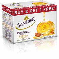 Santoor PureGlo Glycerine Soap 125g x 2+1 (Buy 2 Get 1 Free)@101