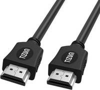 TIZUM Slim 1.8Mtr/5.90ft High Speed Ethernet 10.2 Gbps, 3D, 4K 1.8 m HDMI Cable  (Compatible with Mp3, Gaming Device, Mobile, Tablet, Laptop, Black, Sync and Charge Cable)
