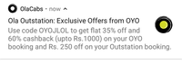 OLA outstation : combine Offer with OYO