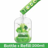 [pantry] Godrej Protekt Mr. Magic Powder-to-Liquid Handwash Bottle + Sachet, (makes 200ml)