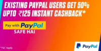 Get 50% Cashback upto 125₹ when you pay using PayPal on AbhiBus