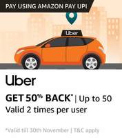Get 50% Back upto Rs. 50 on Uber Payment using AMAZON PAY UPI ***