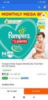 Pampers Pants Diapers Monthly Box Pack New - M