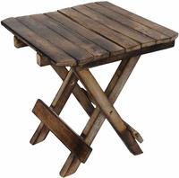 Roy Arts Wooden Handicarft Folding Stool for Living Room Side Table 12Inch.(Brown)
