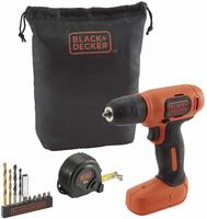 BLACK + DECKER BDCD8GPA 7.2V Li-Ion Cordless Drill Kit (Orange, 14-Pieces) 