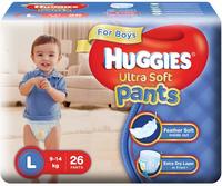 Huggies Ultra Soft Pants Diapers for Boys, Large (Pack of 26)+ Apply coupon