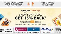 Amazon Pantry 15% cashback on orders above 2000