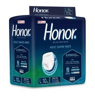 Honor Adult Diaper Pants, Large - 10 Count (75-140 Cms |30-55 inches) 
