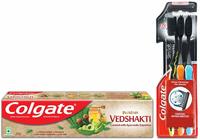 Colgate Swarna Ved Shakti Toothpaste - 200 g with Colgate Slim Soft Charcoal Toothbrush @ ₹121