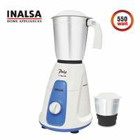 Inalsa Polo 550-Watt Mixer Grinder with 2 Jars, (White/Blue)