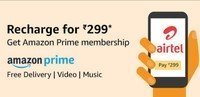 Free 28 days Amazon Prime with Airtel prepaid recharge of Rs. 299 ( old and New user)