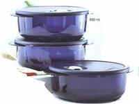 Tupperware Tupin Heat N Eat Polypropylene Utility Box, 600 ml (Blue, Standard Size) - Pack of 3@1499