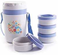 Cello Micra Insulated 4 Container Lunch Carrier, Grey 