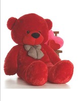 CLICK4DEAL Stuffed Soft Cotton Teddy (Red, 4 Feet) 