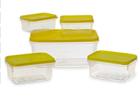 All Time Plastics Polka Container Set, 5-Pieces, Yellow 