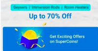 (Last day) Flipkart Heating Days : Geysers, Room heaters, Immerson Rods upto 70% off