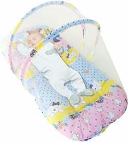 Sunbaby Sleep Bedding Toddler Mattress with Mosquito Insects Proof Net Soft Bed for Baby (0-12 Months)-Blue 