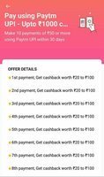 Paytm offer : get 20-100 cashback on 50 or above