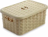 All Time Plastics Rattan Plastic Shelf Basket, 6 Liters, Beige@ 176