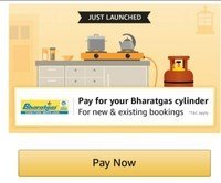 FLAT RS.50 BACK on booking Bharat gas cylinder