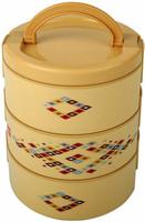 Cello Decker Plastic Lunch Box Set, 2.975 Litres, Set of 3, Beige
