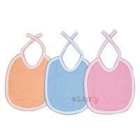 Littly Double Terry Towel Bibs Combo, Blue/Pink/Orange (Pack of 3) Rs.79