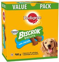 Pedigree Biscrok Biscuits Dog Treats (Above 4 Months), Chicken Flavor, 900g Pack