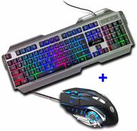 Xmate Zorro Gaming Mouse & Gaming Keyboard Combo, 3200 DPI Wired Mouse, 6 Buttons, Multi-Color Backlit Keyboard for Computer and Laptop (Black)