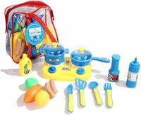 MWG Exports Co Kitchen Pretend Food Play set with Fruits, Vegetables and More - Educational Toy for Kids Role Play + 5% off coupon