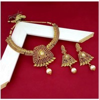 JewelMaze Alloy Necklace & Charm Set Jewel Set  (Gold, Pack of: 2)