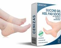 Cenizas Silicone Gel Heel Pad Socks for Pain Relief for Men and Women (Beige, Free Size) - 1 Pair

