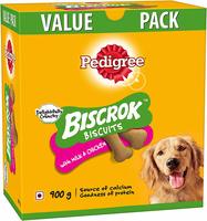 Pedigree Biscrok Biscuits Dog Treats (Above 4 Months), Milk and Chicken Flavor, 900g Pack