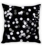 Geometric Pattern Silk Black Cushion Cover 16 x 16 inches 