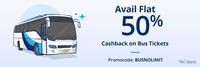 Get 50% Cashback upto 1000₹ on Bus Ticket Booking Above 300₹ || Every Hour for 1st 100 Users