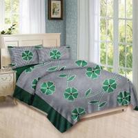 Bombay Dyeing Felix 136 TC Microfibre Double Bedsheet with 2 Pillo..