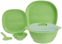 Amazon- Buy Signoraware Square Dinner Set, 21-Pieces, Parrot Green at Rs 775