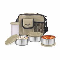 Milton Steel Combi Lunch Box with Tumbler, 4-Pieces