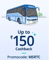 PayTM Bus MSRTC: 40% Cashback upto ₹150