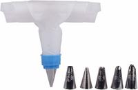 Okayji Stainless Steel Cake Frosting Icing Piping Bag Set, 7-Pieces 