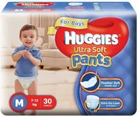 Huggies Ultra Soft Pants Diapers for Boys, Medium (Pack of 30) - Rs 299