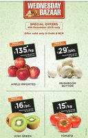 Big bazaar Wednesday deal - Tomato 15/kg, Kiwi 16/pc, Mashroom 29/pkt