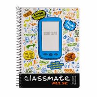 Classmate 2100133 Soft Cover 6 Subject Spiral Binding Selfie Notebook, Single Line, 300 Pages