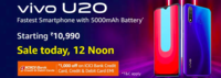 Vivo U20 Starting from Rs.10990 Sale Live at 12 Noon Today