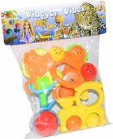 Vibgyor Vibes™ Lovely Mixed Colourful Non Toxic Rattles for Babies, Toddlers, Infants, Child . Pack of 5