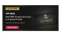 Cult VIP passes - get 10day unlimited classes on cult